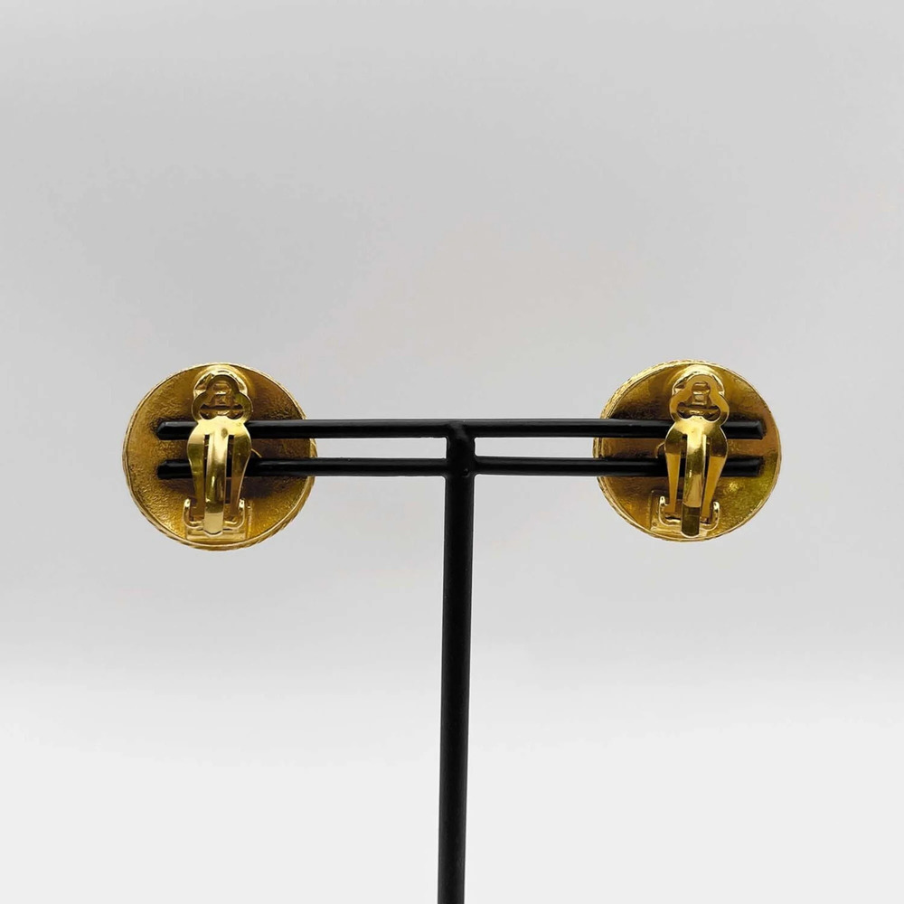 CHANEL Vintage Gold Logo Earrings - Picture 2 of 7